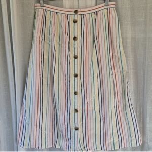 J. Crew Multicolor Striped A-Line Skirt
